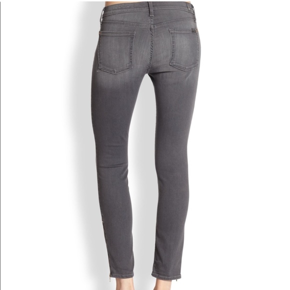 7 For All Mankind | Gwenevere Mid to Low Rise Grey Wash Skinny Jeans - Picture 2 of 12